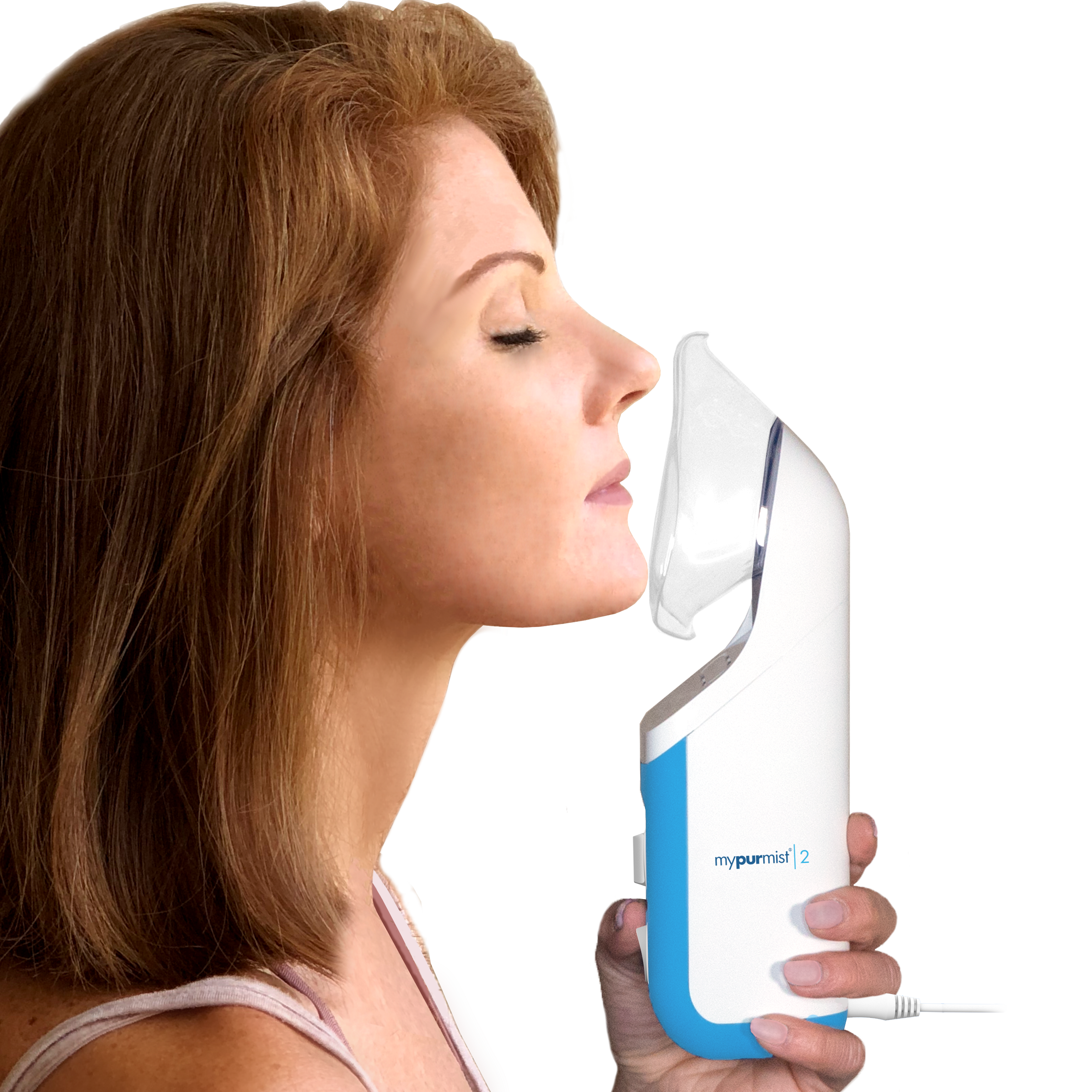 Women using Mypurmist 2 corded steam inhaler